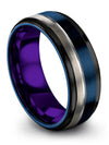Blue and Grey Ladies Wedding Bands Blue Tungsten Engagement Band Colorful - Charming Jewelers