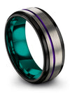 Woman&#39;s Carbide Wedding Ring 8mm Grey Tungsten Guy Wedding Rings Matching - Charming Jewelers