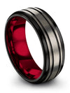 Weddings Bands His and Husband Tungsten Band 8mm Men Couples Jewelry - Charming Jewelers