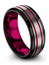 Engagement and Wedding Band Set Promise Band for Female Tungsten Plain Rings - Charming Jewelers