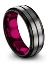 Matching Promise Ring Her and Her Tungsten Carbide for Guys Solid Grey Rings - Charming Jewelers