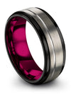 Wedding Ring for Male and Men Set Tungsten Men Band Grey Ring Engagement Female - Charming Jewelers