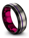 Simple Wedding Bands Set for Her and Husband Tungsten Band Set Love Bands - Charming Jewelers