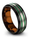 Modern Wedding Rings for Guys Tungsten Engraved Rings for Female Grey Band - Charming Jewelers