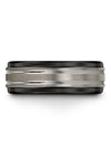 Tungsten Carbide Promise Band Grey Tungsten 8mm Rings for Woman Promise Bands - Charming Jewelers
