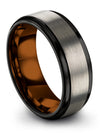 Grey Wedding Bands Band for Man Tungsten Grey Bands for Man 8mm Grey Minimalist - Charming Jewelers