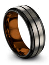 Unique Jewelry Womans Tungsten Wedding Ring Sets Promise Band for Couple 8mm - Charming Jewelers