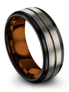 Grey and Gunmetal Ladies Anniversary Ring Tungsten Rings Birth Day Band Grey - Charming Jewelers