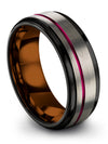 Womans Grey and Gunmetal Tungsten Wedding Rings Polished Tungsten Bands - Charming Jewelers