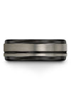 Womans Grey and Black Tungsten Wedding Rings Polished Tungsten Bands for Mens - Charming Jewelers
