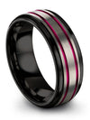 Couple Promise Band Sets Men&#39;s Tungsten Grey Band Engraving Gifts for Christmas - Charming Jewelers