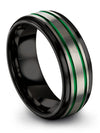 Grey Unique Man Wedding Rings Man Engravable Tungsten Ring Grey Bands Solid - Charming Jewelers