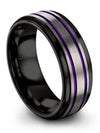 Minimalist Promise Ring Tungsten Carbide Grey Rings Grey Purple Jewelry - Charming Jewelers