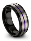 Wedding Band for Mens Small Grey Tungsten Engagement Men Ring for Mens Simple - Charming Jewelers