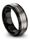 Her and Girlfriend Wedding Ring Set Him and His Wedding Rings Grey Tungsten Her - Charming Jewelers