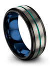 Grey Wedding Band Tungsten Rings for Ladies Brushed Grey Fiance and Girlfriend - Charming Jewelers