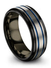 Female Wedding Rings USA Tungsten Grey Blue Grey Engagement Men&#39;s Ring Sets - Charming Jewelers