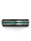 Grey Teal Guys Wedding Ring Awesome Tungsten Bands Engagement Woman&#39;s for Men&#39;s - Charming Jewelers