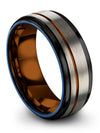 Grey 8mm Wedding Bands Tungsten Band for Male Engagement Mens Engagement Band - Charming Jewelers