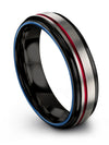 Modern Wedding Ring 6mm Tungsten Carbide Her and Her Promise Bands Set 6mm - Charming Jewelers