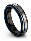 Womans Grey Metal Anniversary Band Grey Blue Tungsten Womans Bands Grey Blue - Charming Jewelers