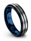 Mens Promise Band Unique Grey and Blue Dainty Wedding Rings Grey and Blue Bands - Charming Jewelers