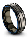 Couple Anniversary Band Set Tungsten Band Her and Wife Grey Ring Promise - Charming Jewelers