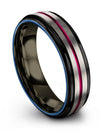 Grey Gunmetal Tungsten Promise Ring Tungsten Bands for Ladies 6mm Brushed Grey - Charming Jewelers