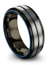 Weddings Rings Boyfriend and His Grey Plated Tungsten Band