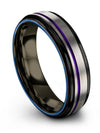 Grey Tungsten Guy Promise Rings Tungsten Polished Band for Mens Customized Band - Charming Jewelers