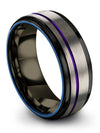Brushed Grey Wedding Bands for Men&#39;s Tungsten Rings Woman&#39;s