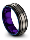 Anniversary Ring and Engagement Band Tungsten 8mm Bands for Lady Step Flat - Charming Jewelers
