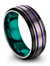 Guys Wedding Rings Tungsten Carbide Tungsten Wedding Ring for Couples Grey - Charming Jewelers