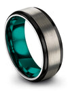 Guys Finger Rings Grey Tungsten Promise Bands for Men&#39;s Minimalistic Promise - Charming Jewelers