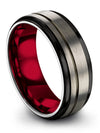 Ladies Metal Wedding Rings Tungsten Engagement Guys Ring Set Handmade Grey Ring - Charming Jewelers