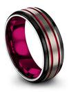 Couple Anniversary Band for His and Wife Guys Engravable Tungsten Band 8mm - Charming Jewelers