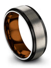 Men&#39;s Grey Plain Anniversary Ring Tungsten 8mm Wedding Bands Engagement Guys - Charming Jewelers