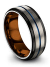 Ladies Wedding Band Grey Female Engagement Band Tungsten Promise Rings - Charming Jewelers