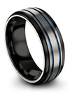 Simple Wedding Ring Tungsten Carbide for Guy Mid Bands Grey Couple Ring Set - Charming Jewelers