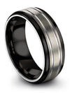 Wedding Bands for Me Male Grey Tungsten Wedding Rings