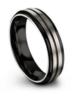 Anniversary Ring Set Tungsten Groove Rings Grey Plated Grey Rings Man 6mm 15th - Charming Jewelers