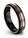 Grey Unique Men&#39;s Anniversary Band Tungsten Ring for Male and Lady Sets His - Charming Jewelers