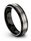 Tungsten Promise Ring Man Grey Tungsten Carbide Step Flat Rings for Ladies - Charming Jewelers