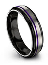 Grey Wedding Band Sets Fiance and Fiance Tungsten Carbide Wedding Band 6mm - Charming Jewelers