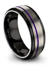 Matching Wedding Band Grey Tungsten Wedding Rings Sets Band for Ladies Wedding - Charming Jewelers