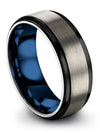 Wedding Bands Matching Set Male Grey Tungsten Wedding Rings 8mm Unique Bands - Charming Jewelers