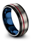 Brushed Grey Wedding Band Grey Black Tungsten Bands for Guy Grey Rings - Charming Jewelers