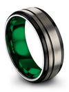 Wedding Bands Sets for Fiance and Fiance Tungsten Woman&#39;s Rings Grey and Black - Charming Jewelers