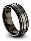 Wedding Grey Ring Set for Boyfriend and Him Tungsten Bands for Female - Charming Jewelers