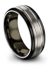 Couples Grey Anniversary Ring Sets Tungsten Man Small Grey Rings Set Grey Gifts - Charming Jewelers